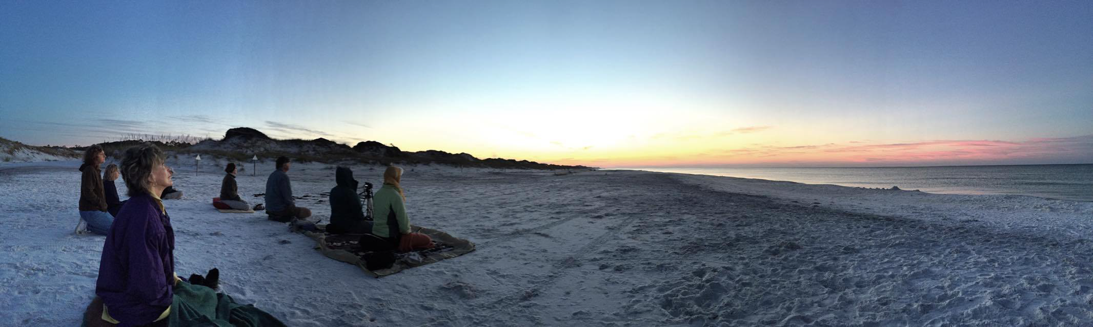 Sunrise meditation on the beach