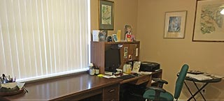 Clean desk in her office
