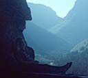 Teresa in mountains, Leo Geary USA bike trip