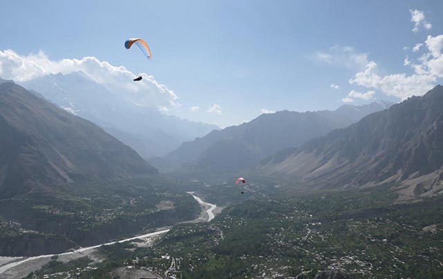 Josh Douglas flying in Pakistan
