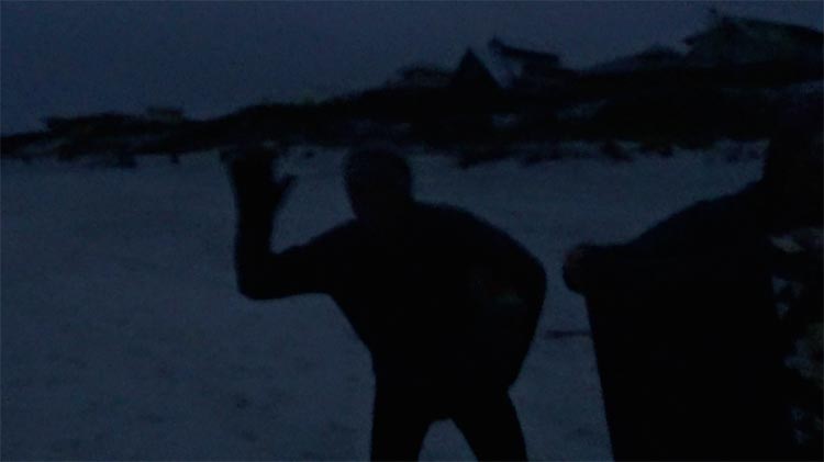 Fellow meditator after sunset