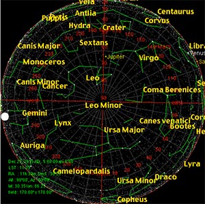 Full moon 13 sky map