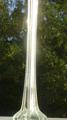 clear vase with flub foot