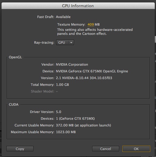 After Effects GPU success
