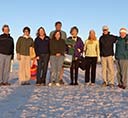 Sunrise meditators on the beach at Topsail Hill Preserve State Park for Back to Nature Festival 13. 2014-10-22