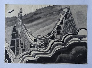 Manhattan Scoop, ink painting