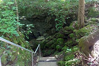 Going down under the earth into the caverns