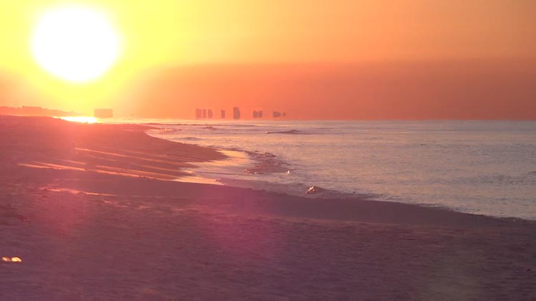 Sunrise during meditation
