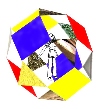 Wonder in Aliceland within the expanded cube and octahedron combined in a rhombicuboctahedron. This is an intermediate step to the 5D brain cell where it combines with five others to form what I call an EIEnor, a wholeOOsphere, geometric form known as a rhombicosidodecahedron. Notice that it then includes and icosahedron and a dodecahedron. The structures of expanding consciousness are based on forms of sacred geometry.