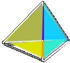 tetrahedron with colored faces