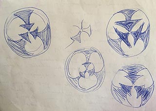 Circle of 3 arrows sketch