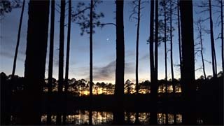 Moon over Sand Pond at Pine Log SF