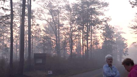 Easter sunrise with Helen and Peggy discussing the burns, both wild fire and controlled and how they affect the hike.