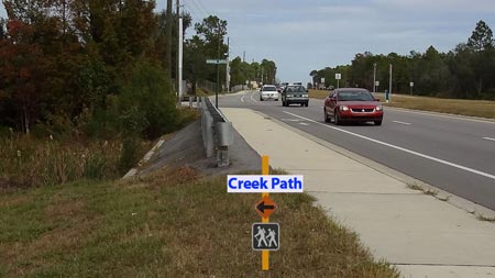 Access to the north End of the Creek Path