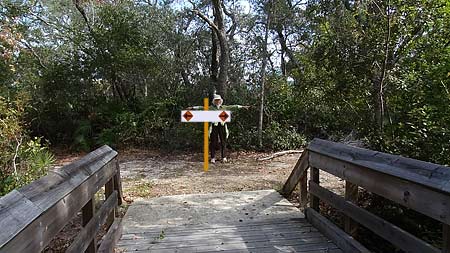 arrow signs mark the path