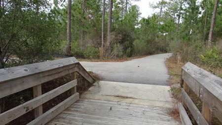 Looking west to path