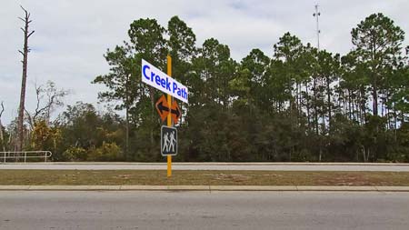 Creek Path entry to north end