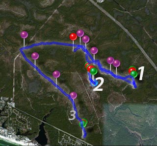 Driving and hiking routes