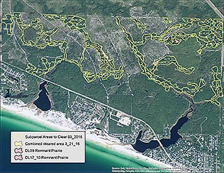 Restoration areas to clear, 2016