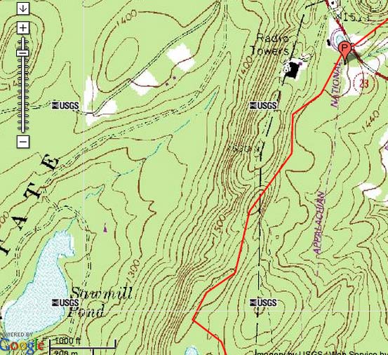 map of AT section hiked
