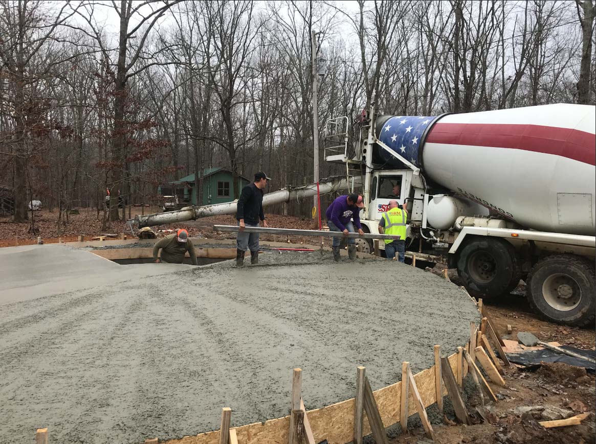 Concrete foundation for Wholeo Dome and cover bubble.